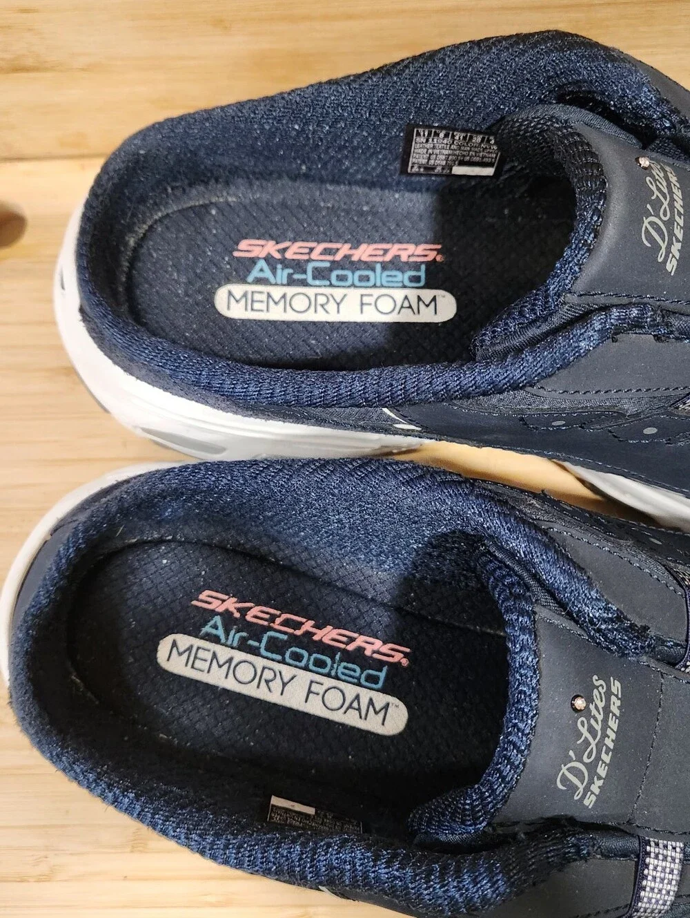 Skechers D'Lites Resilient Navy Blue Slip On Mule Sneaker Clog Women’s Size 11
